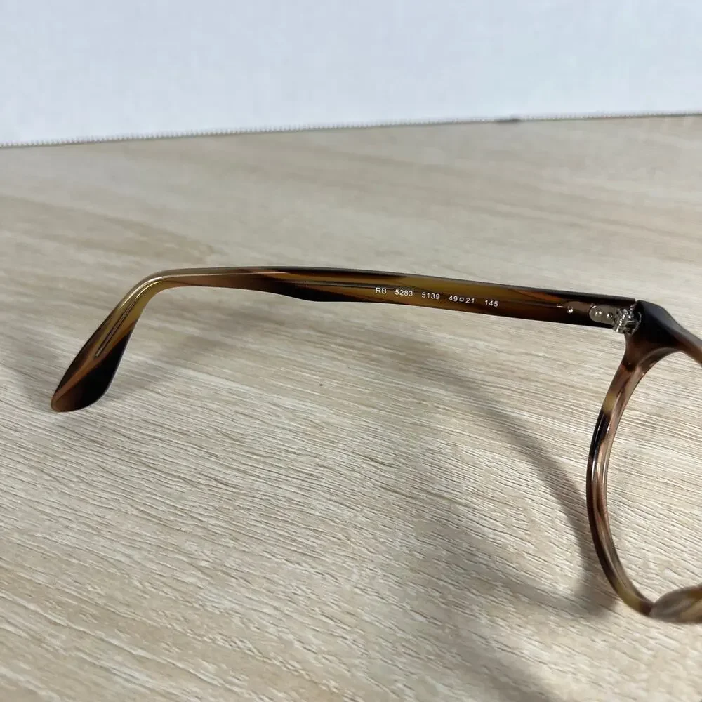 Ray-Ban RB5283 5139 Round Eyeglasses Havan Brown Striped 49-21-145 Excellent Con